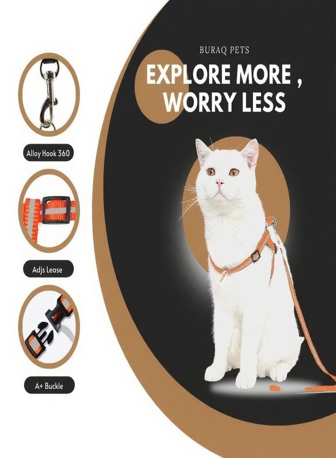 KittuPet طقم سرج ومقود للقطط من KittuPet، مصنوع من النايلون الناعم المقاوم للهروب، قابل للتعديل، مناسب للقطط الصغيرة والمتوسطة والكبيرة، بنقشة دونات زرقاء على شكل مخالب. عبوة من قطعة واحدة. - Image 5